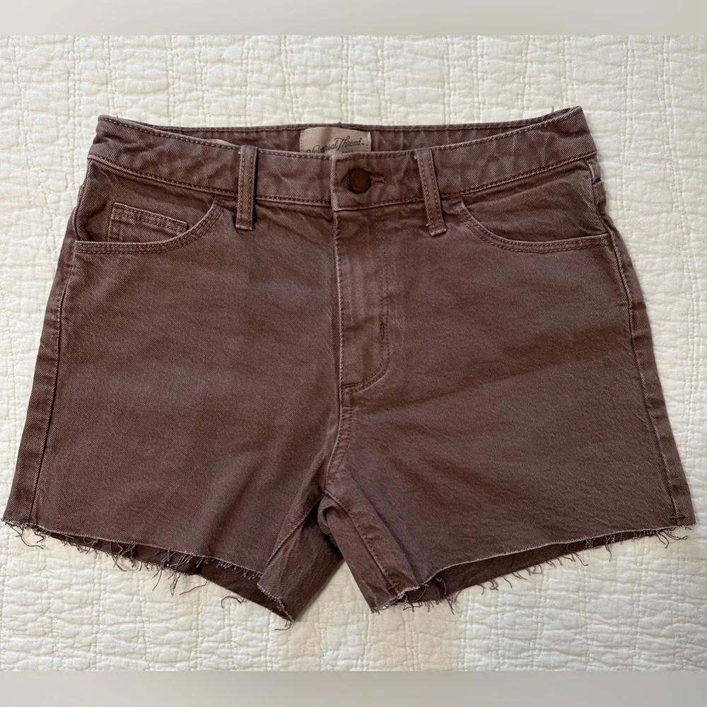 NWOT plum & rust Universal Thread denim shorts - Picture 2 of 15